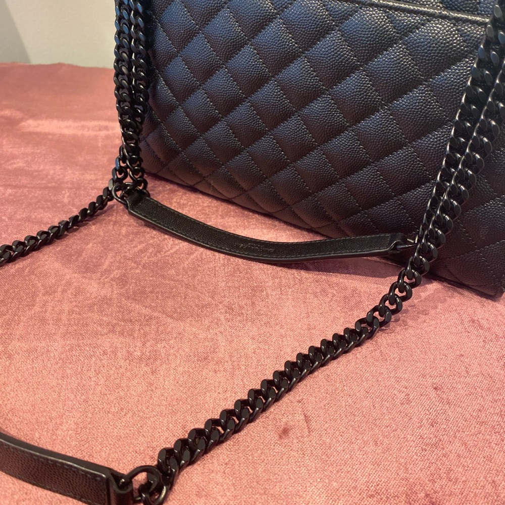 Saint Laurent Envelope Triquilt Medium YSL Quilted Black Shoulder Bag - Picture 9 of 10